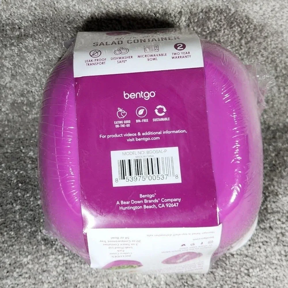 Bentgo Salad Container Purple All-in-One Lunch‎ Box with Fork BGOSAL-P